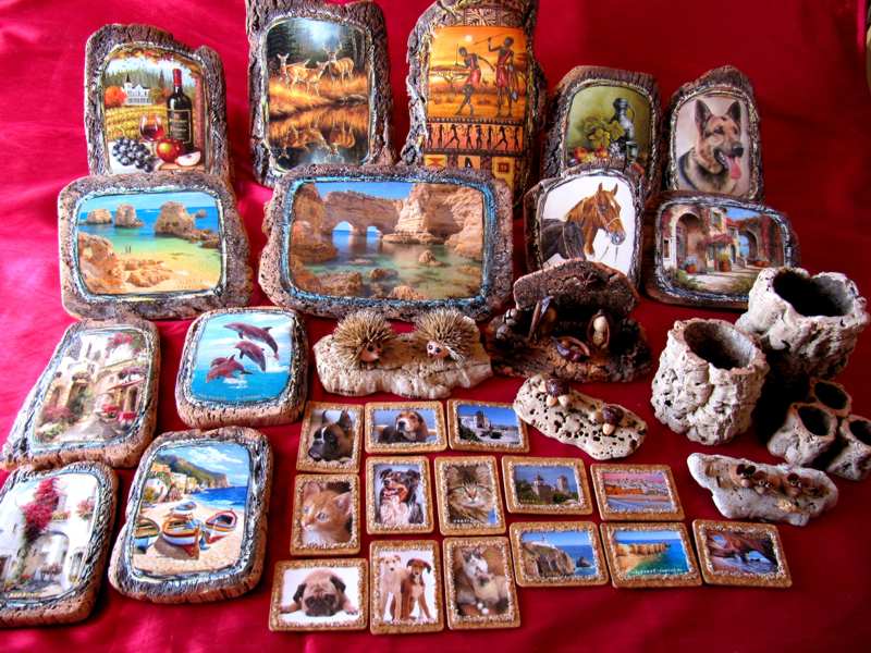 Foto os produtos a base de Cortiça