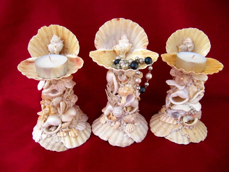 Foto os produtos de concha do mar