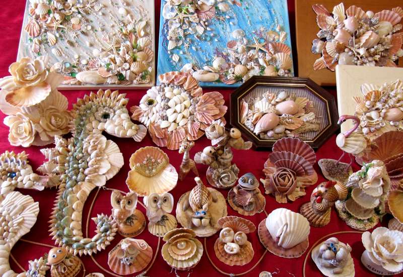 Foto os produtos de concha do mar