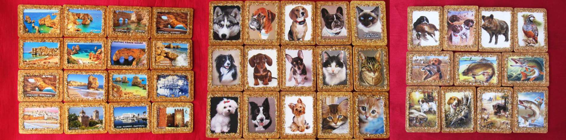 Souvenirs-imãns á base de Cortiça